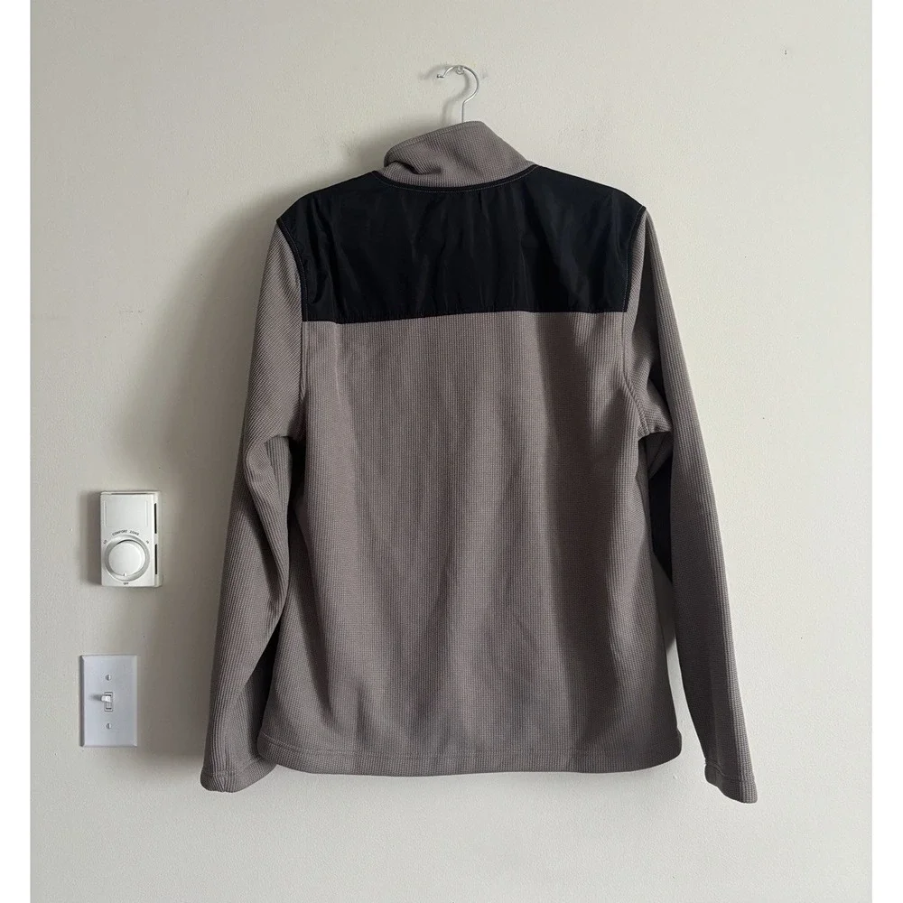 Spyder Mens Medium 1/4 T Snap Pullover‎ Jacket Taupe Black Winter Outdoor Ski